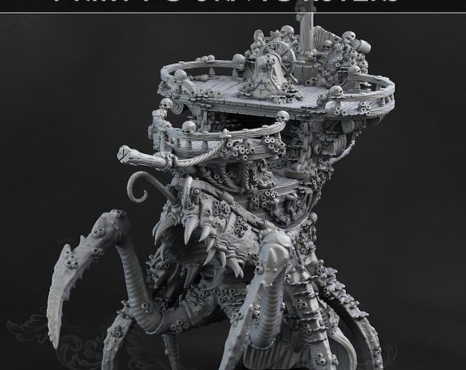 Shrimp Ship Miniature | Resin RPG, Tabletop Wargaming