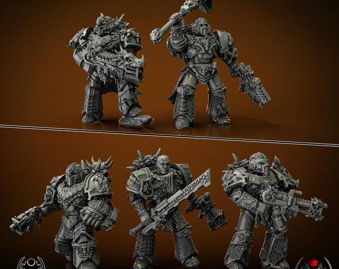 Flame Lizards Battle Squad – Eight Legs Miniatures – Sci-Fi – Resin Unit
