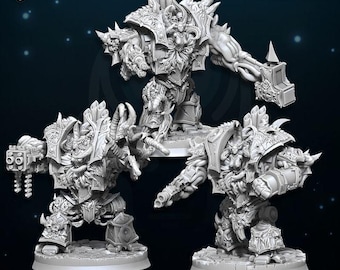 Juggernaut of Excess Chaos Mech | WildMesh Licensed Resin Sci Fi Grimdark Miniature | Two Poses | 50mm Base