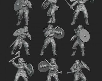 Shield Maidens - Frigid Miniatures Grimdark Resin Unit