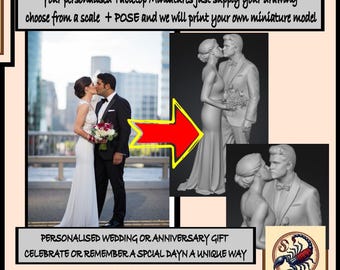 Personalised Wedding Anniversary Gift - Resin Miniature of your special day- Exclusive Highland Gaming Minis - Statue