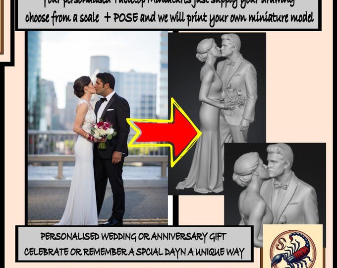 Personalised Wedding Anniversary Gift - Resin Miniature of your special day- Exclusive Highland Gaming Minis - Statue