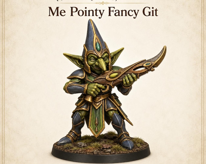 Me Not Gobbo Pointy Fancy Git | 32mm Sci-Fi Goblin Resin Miniature | Grimdark Character | HGM Exclusive
