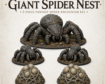 Giant Spider Nest Encounter Set – Fantasy Dungeon - Monsters and Fantasy Highland Gaming Minis Exclusive  Sci-fi Resin Monster