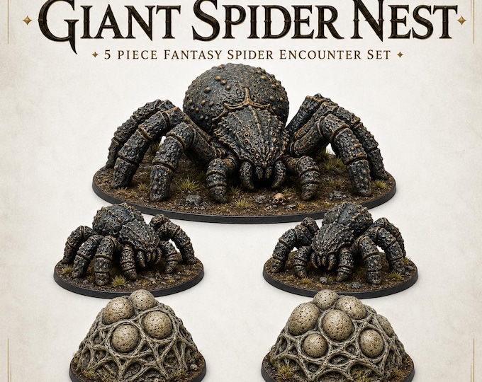 Giant Spider Nest Encounter Set – Fantasy Dungeon - Monsters and Fantasy Highland Gaming Minis Exclusive  Sci-fi Resin Monster