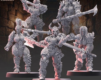 She Orc Berserkers - Across The Realms Licensed Resin Fantasy Unit - 5, 10 or 20 Models