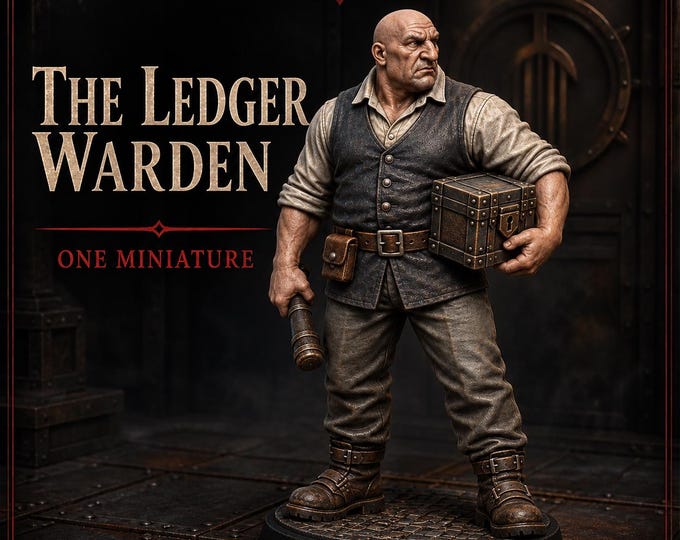 The Ledger Warden | Legends of Crime Toll Collector | Unpainted Resin Human Miniature | HGM Exclusive