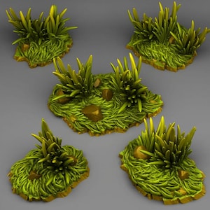 Wild Grass Terrain Objectives Fantastic Plants and Rocks | PathFinder | Mini | Dungeons and Dragons Fantasy Grimdark