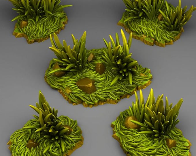 Wild Grass Terrain Objectives Fantastic Plants and Rocks | PathFinder | Mini | Dungeons and Dragons Fantasy Grimdark