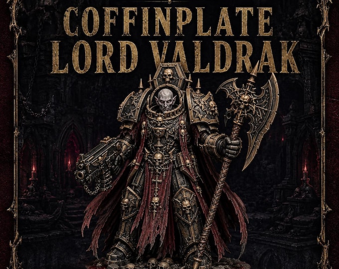 Coffinplate Lord Valdrak – Armoured Vampire Warlord Resin Miniature – Blood Legion – HGM Exclusive