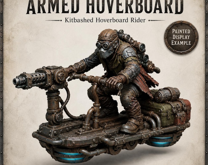 Armed Hoverboard | Scrap Riders 32mm Resin Sci-Fi Vehicle with Rider | HGM Exclusive