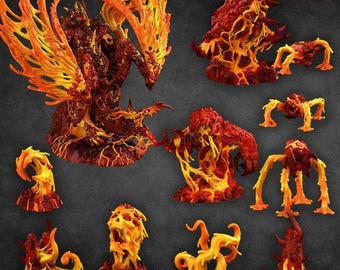 Infernal Magma Battle Force Miniatures - Print Your Monsters - Fantasy Grimdark D&D - Resin Miniature