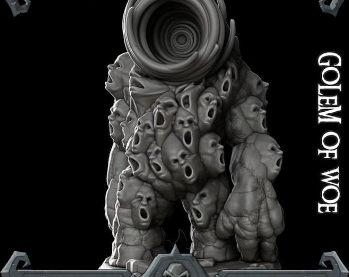 Golem of Woe - Fantasy Miniature  - Rocket Pig Games - Tabletop Wargaming for Grimdark | OPR Sci-Fi & Fantasy Resin Mini