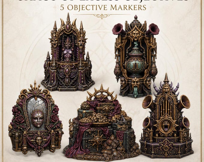 Chaos of Excess Objectives - HGM Exclusive Resin Fantasy Objective Marker Set - 5 Pieces