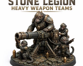 Stone Legion Heavy Weapon Teams - HGM Exclusive Resin Sci-Fi Miniatures - 5 Teams