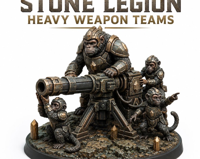 Stone Legion Heavy Weapon Teams - HGM Exclusive Resin Sci-Fi Miniatures - 5 Teams