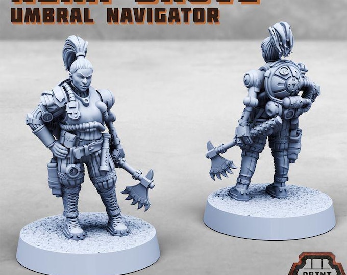 Nera Drove - Umbral Navigator - Print Minis - Grimdark - Print Minis - Sci-Fi Grimdark Character Miniature