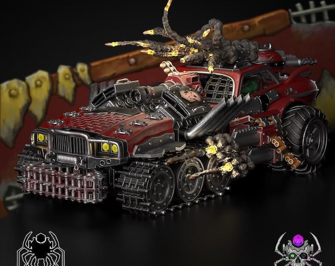 Mad Scrap Truck • 32mm Grimdark Ork Miniature Set for Sci-Fi Wargames & TTRPG | Eight Legs Miniatures mini