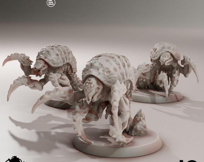 Centipede Larvas (1-6)  - Deep Hive - Tabletop wargaming miniature for Grimdark | OPR | Sci-fi | Alien Bug Proxy | 3D printed model