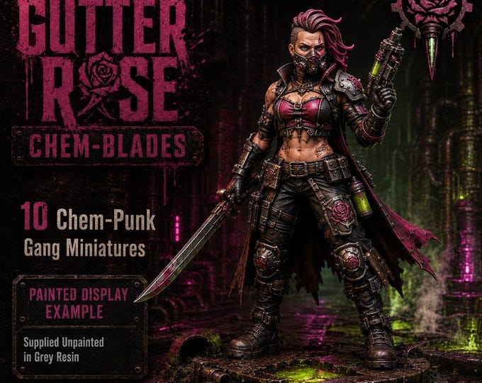 Gutter Rose Chem-Blades | 1, 5, 10 or 20 Chem-Punk Resin Miniatures | HGM Exclusive