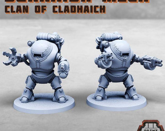 Burraidh Mech - Clan of Cladhaich - Print Minis - Grimdark - Print Minis - Fantasy Resin Miniature