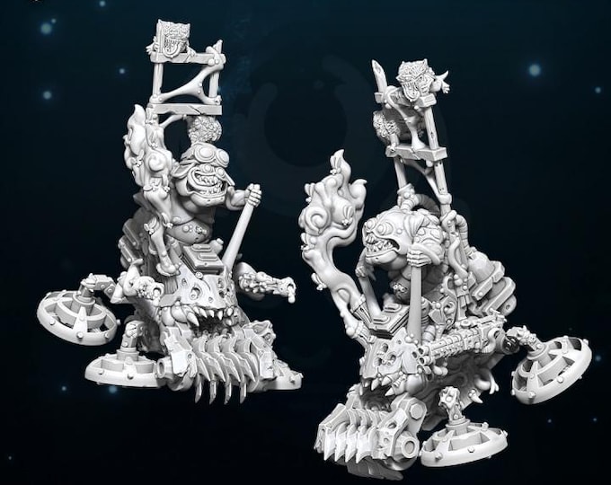 Chaos Lawnmower and Drone - Miniature - WildMesh - Tabletop Wargaming for Grimdark | Alternative  | OPR Sci-Fi mini