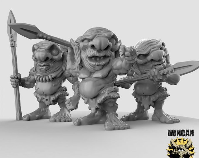 Xvarts With Spears | Duncan Shadow| PathFinder | Mini | Tabletop Wargaming | Dungeons and Dragons | Resin | Fantasy | RPG