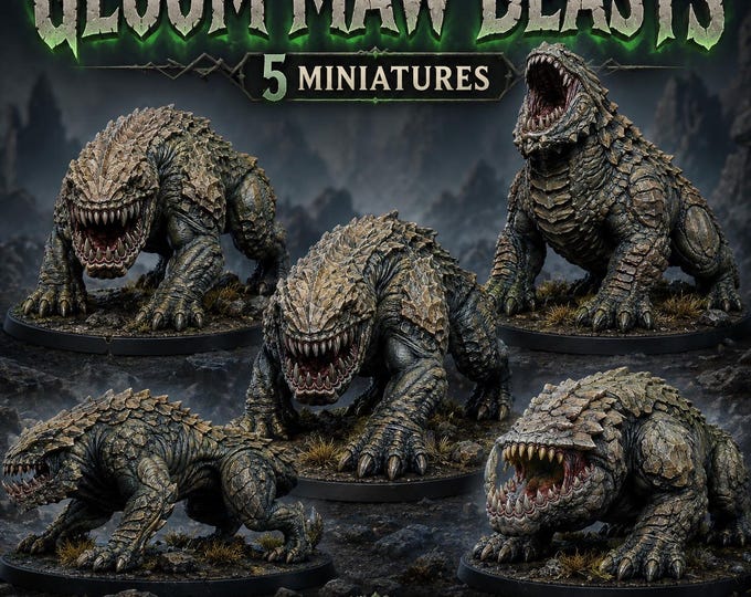 Gloom Maw Beasts - HGM Exclusive Resin Fantasy Monster Miniatures - 5 Pieces