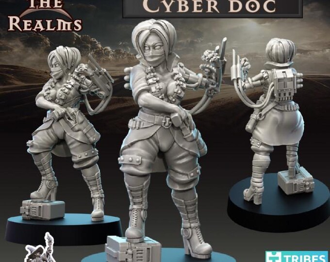 Female Cyber Doc - Across the Realms - Tabletop Wargaming for Grimdark | Alternative  | OPR Sci-Fi mini
