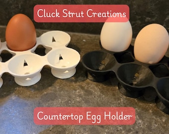 Countertop Egg Holder (6 Eggs) | Low Profile Drying Rack w/ Drain Holes