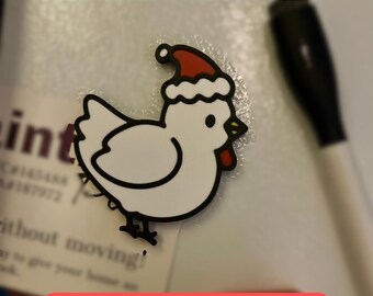 Santa Chicken Magnet—a fun, festive addition for any chicken lover!