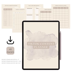 TikTok Content Planner: Digital Social Media Tracker for Gen Z (PDF Printable)
