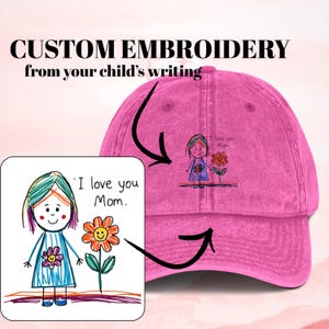Gorra vintage infantil personalizada con foto bordada - Regalo personalizado para mamá, papá, amigos, hermana... Gorra vintage con texto bordado