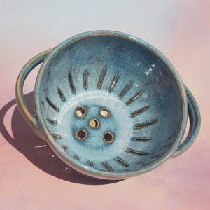Berry Bowl, Small Ceramic Colander, Berry Washer, Handmade Pottery