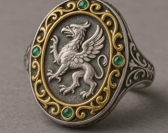 Silver Griffon Ring - Mythical Griffin Jewelry - Etsy