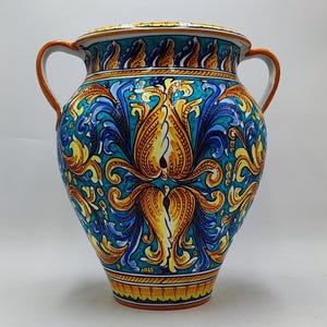 Caltagirone Ceramic Jar - Baroque Style 40/41 cm high