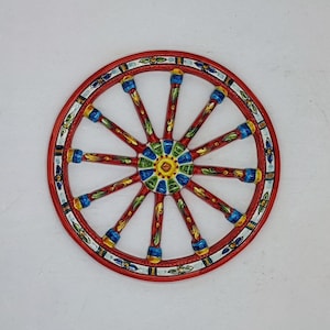 Caltagirone Ceramic Baroque Cart Wheel - 29 cm Diameter
