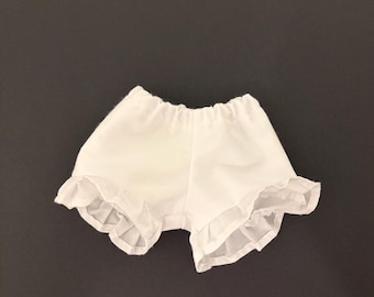 Bloomer ruffle hem shorts for 18 inch dolls