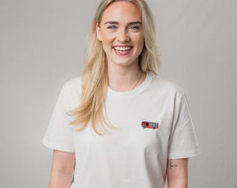 HLF T-Shirt, Fire Department Shirt, Unisex Shirt with Embroidery, Fire Engine T-Shirt, Fire Department Fan Articles, Organic Cotton, High-Quality Embroidery