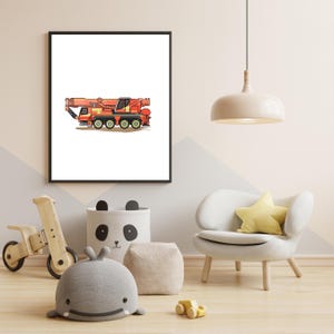 Fire brigade crane poster, fire brigade crane poster children&#39;s room, FwK poster, fire brigade poster, vehicle poster, children&#39;s room decor, digital file