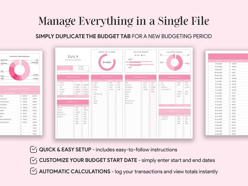 Simple Budget Planner for Google Sheets, Monthly Budget Tracker, Track ...