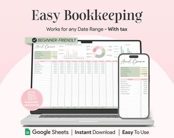 Plantilla de contabilidad sencilla / Hoja de cálculo de finanzas para pequeñas empresas / Seguimiento de ingresos y gastos / Pérdidas y ganancias / Hojas de cálculo de contabilidad de Google