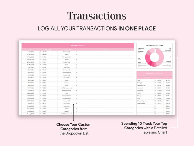 Simple Budget Planner for Google Sheets, Monthly Budget Tracker, Track ...