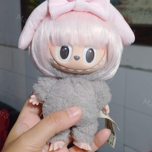 Wig for Labubu Macaron middle length bob hairstye (not include headband)(Handmade from Thailand)