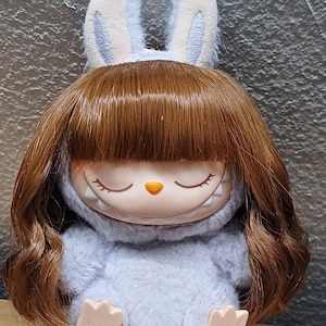 Wig curly long hair for Labubu Macaron.(Handmade from Thailand)