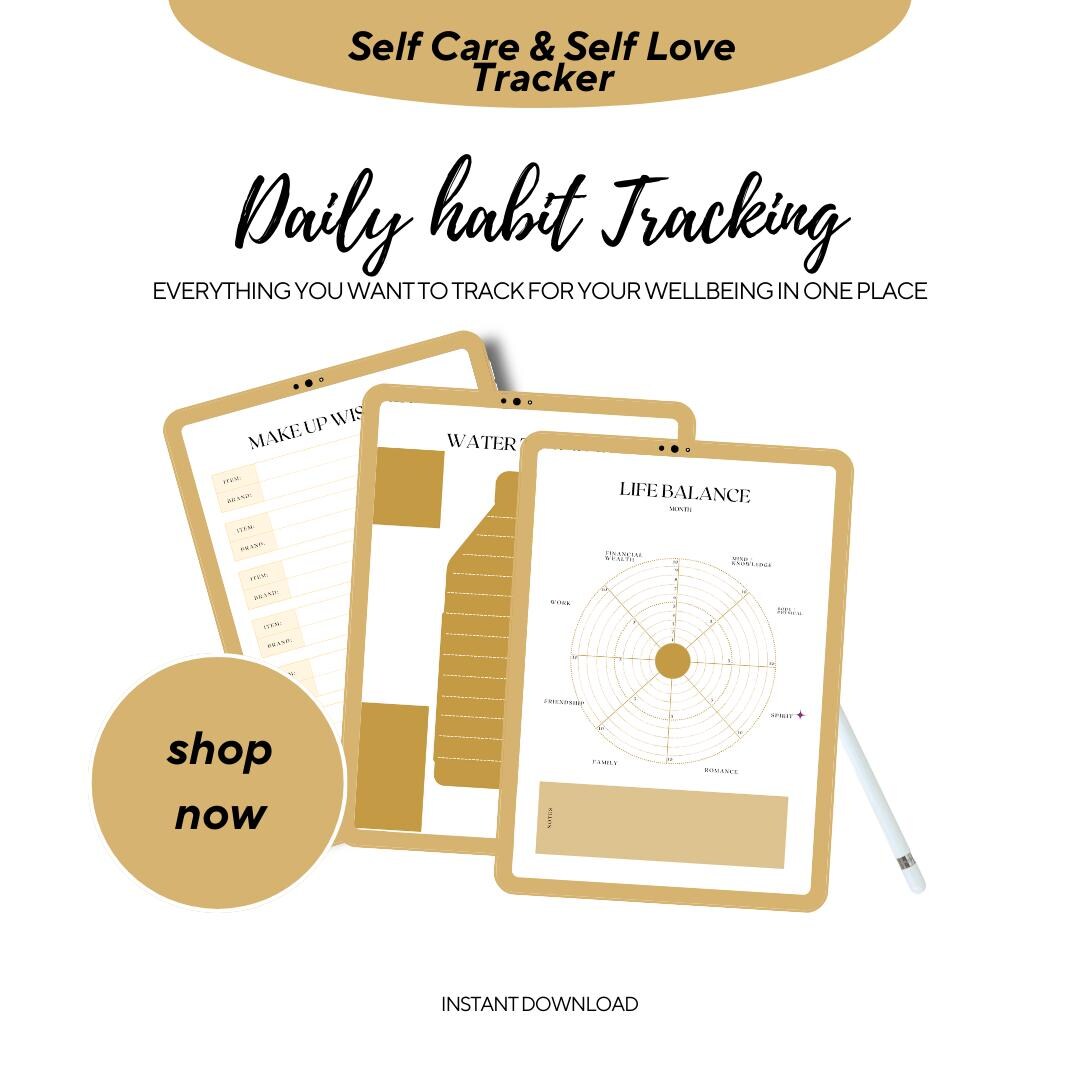 Self Care Tracker Printable PDF | Self Care Planner | Wellness Habit ...