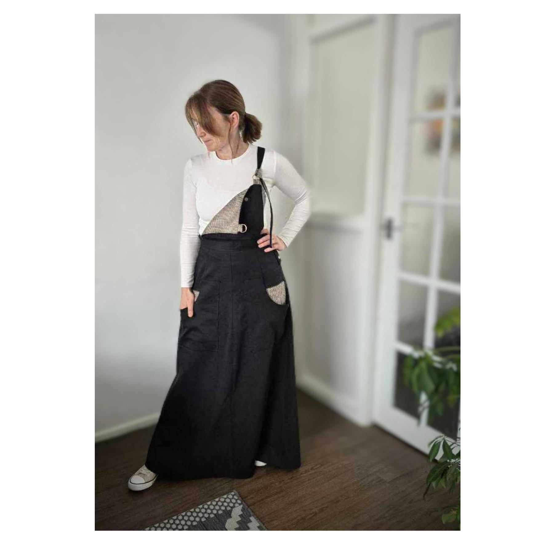 Women's Designer Maxi Denim Dungaree/pinafore Dress, Styish & Comfortable, Custom-made