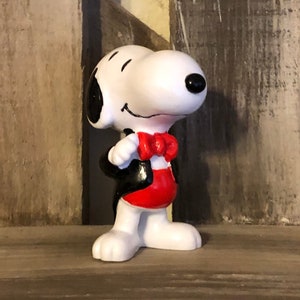 Vintage Snoopy Miniature Figurine Black Tuxedo PVC Figure from Whitman Chocolates Box