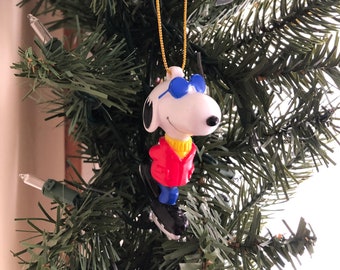 Vintage Snoopy Joe Cool Skating Christmas Ornament