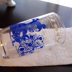 Vintage 1950s Blue Kiddie Kup Kraft Swanky Swig Juice Glass